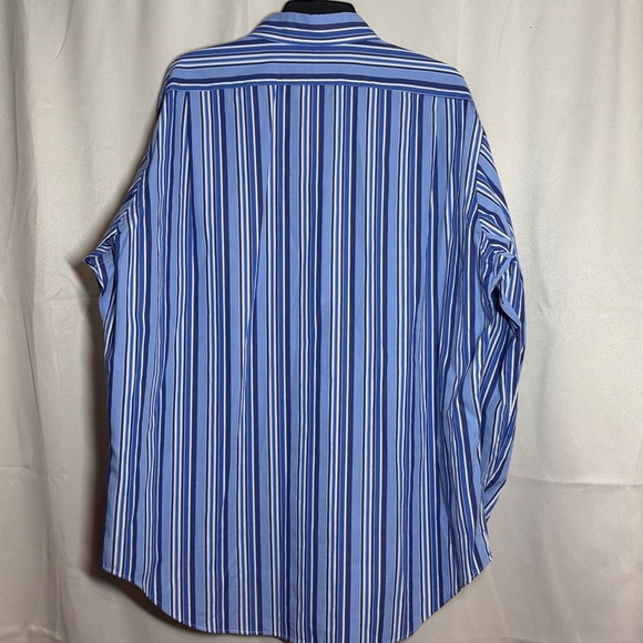 NWOT Polo Ralph Lauren Men’s Blue White Navy Striped Long Sleeve Button Down XL - Picture 3 of 6